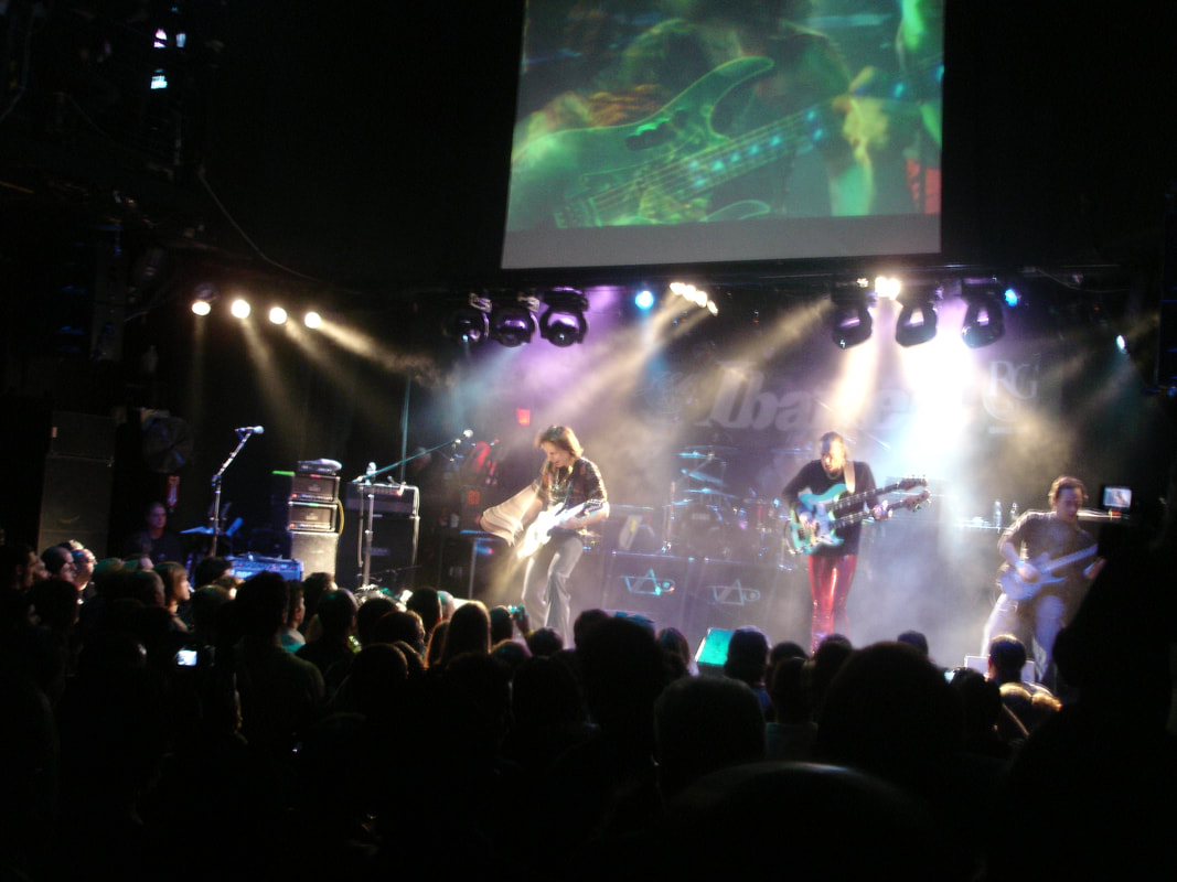 Steve Vai on stage with Ibanez